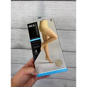 Silk Impressions Plus Size High Rise Nude Sheer Control Top Panty Hose Size XXXL